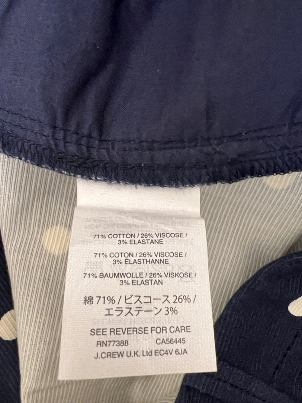 New J Crew High Waisted Pleated Indigo Polka Dot Shorts Size 00